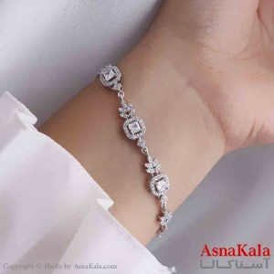 دستبند دخترانه پینترستی استیل مدل جواهری کد DSB181156W