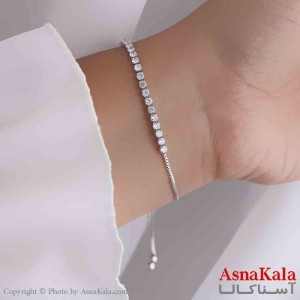 دستبند دخترانه پینترستی استیل مدل نگینی  کد DSB181165W