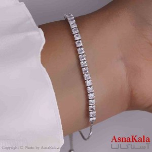 دستبند دخترانه پینترستی استیل مدل نگینی  کد DSB181167W