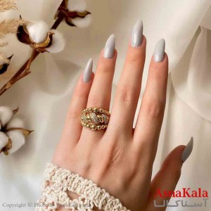 انگشتر زنانه استیل مینیمال مدل سه لاین مدرن نگیندار کد ANG19828W