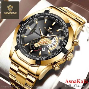 ساعت مردانه FNGEEN مقاوم دربرابر آب دارای روز شمار موتور کوارتز طرح کرنوگراف کد WTCH11315W