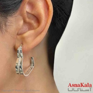 گوشواره دخترانه مینیمال قلب فشن رنگ نقره ای کد GSH151661W