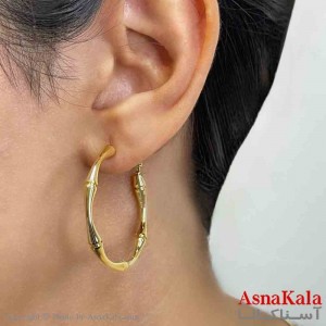 گوشواره دخترانه مینیمال حلقه ای استخوانی فشن رنگ طلایی کد GSH151666W