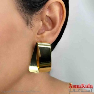 گوشواره دخترانه مینیمال آینه ای فشن رنگ طلایی کد GSH151688W