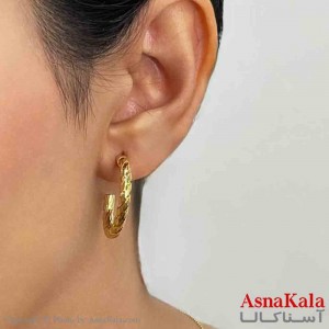 گوشواره دخترانه مینیمال حلقه ای ترند رنگ طلایی کد GSH151694W