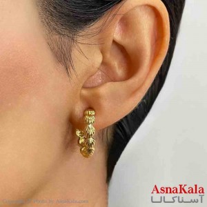 گوشواره دخترانه مینیمال حلقه صدفی فشن رنگ طلایی کد GSH151705W