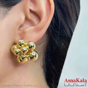 گوشواره دخترانه مینیمال گل فشن رنگ طلایی کد GSH151716W