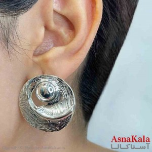 گوشواره دخترانه مینیمال طرح گل مرداب فشن رنگ نقره ای کد GSH151724W