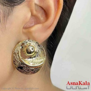 گوشواره دخترانه مینیمال طرح گل مرداب فشن رنگ طلایی کد GSH151725W