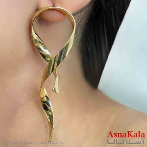 گوشواره دخترانه مینیمال طرح پیچ مدرن فشن رنگ طلایی کد GSH151754W