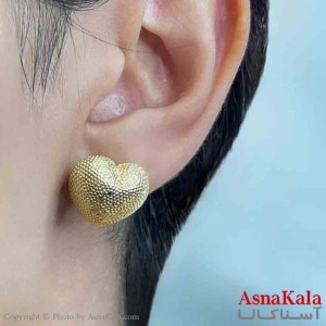 گوشواره دخترانه مینیمال طرح قلب شنی فشن رنگ طلایی کد GSH151755W