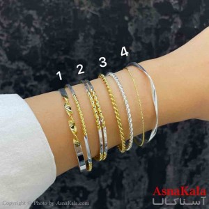 دستبند دخترانه پینترستی استیل دولاین طرح پیچ  کد DSB181194W