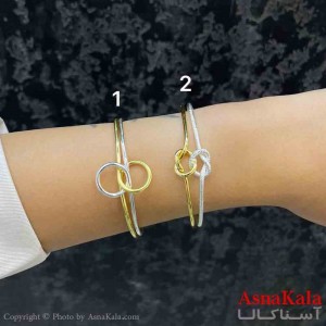 دستبند دخترانه پینترستی استیل دو لاین گره دورنگ کد DSB181199W