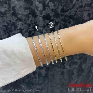 دستبند دخترانه پینترستی استیل سه لاین تراشدار ریز ترند کد DSB181203W