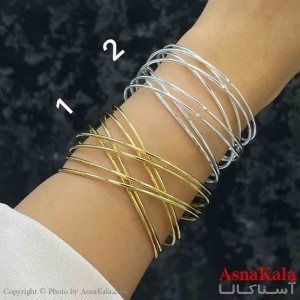 بنگل دخترانه پینترستی استیل  طرح چند لاین ضربدر ریز کد DSB181277W