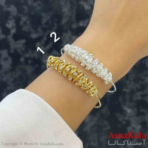 بنگل دخترانه پینترستی استیل  طرح فنری برجسته کد DSB181279W