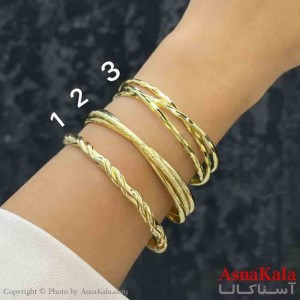 بنگل دخترانه پینترستی استیل طرح مینیمال مدرن رنگ طلایی کد DSB181287W