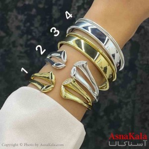 بنگل دخترانه پینترستی استیل  طرح  گل و آینه ای مدرن رنگ طلایی کد DSB181290W