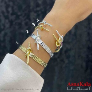 بنگل دخترانه پینترستی استیل  طرح  گره دورنگ مدرن  کد DSB181296W