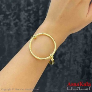 بنگل دخترانه پینترستی استیل طرح دایره ریز مدرن رنگ طلایی کد DSB181300W