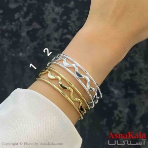 بنگل دخترانه پینترستی استیل  طرح موج سه لاین مدرن کد DSB181314W