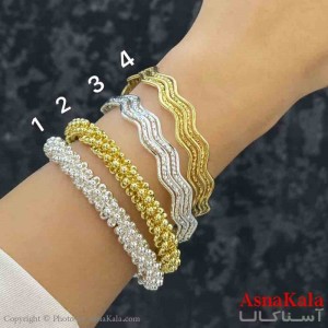 بنگل دخترانه پینترستی استیل  طرح مروارید و موجدار مدرن کد DSB181317W