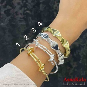 بنگل دخترانه پینترستی استیل  طرح آینه ای شکسته و گره مدرن کد DSB181318W