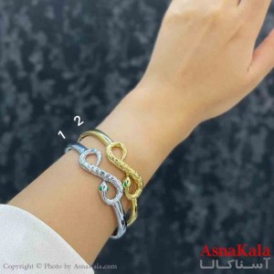 بنگل دخترانه پینترستی استیل  طرح مینمال بیضی تراشدار کد DSB181331W