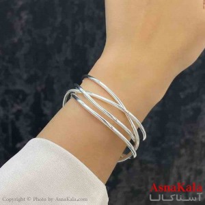 بنگل دخترانه پینترستی استیل طرح مینمال چهارلاین آینه ای مدرن رنگ نقره ای کد DSB181352W