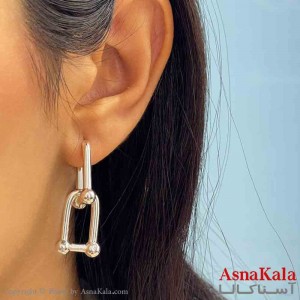 گوشواره دخترانه مینیمال طرح تیفانی رنگ نقره ای کد GSH151875 W