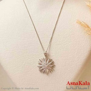 آویز ژوپینگ مینیمال دخترانه مدل ستاره درخشان نگیندار رنگ نقره ای ترند کد GNB161824W