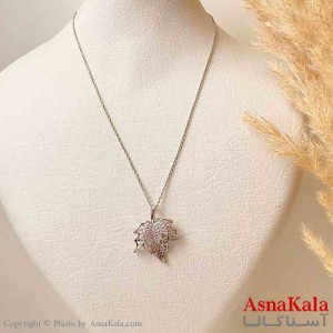 آویز ژوپینگ مینیمال دخترانه مدل برگ نگیندار ترند رنگ نقره ای ترند کد GNB161835W