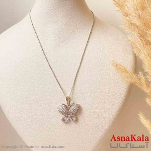 آویز ژوپینگ مینیمال دخترانه مدل پروانه نگیندار ترند رنگ نقره ای ترند کد GNB161837W