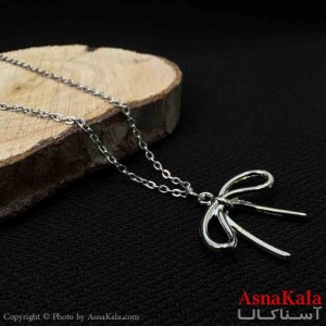 گردنبند پاپیون دخترانه پینترستی استیل با زنجیر 45 سانتی متر کد GNB161903W