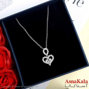 گردنبند جواهری نقره ای دخترانه استیل با طول 45 سانتی متر کد GNB161916W