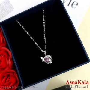 گردنبند جواهری نقره ای دخترانه استیل با طول 45 سانتی متر کد GNB161917W