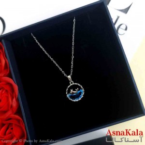 گردنبند جواهری نقره ای دخترانه استیل با طول 45 سانتی متر کد GNB161930W
