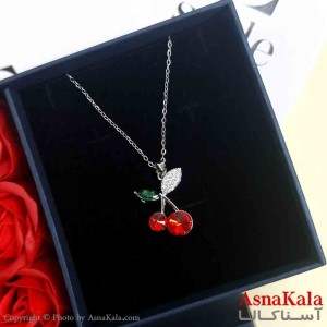 گردنبند گیلاس نقره ای دخترانه استیل با طول 45 سانتی متر کد GNB161931W