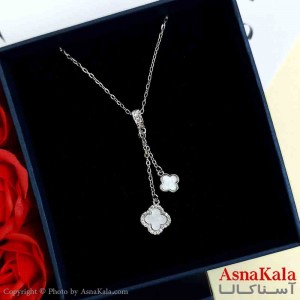 گردنبند ونکلیف نقره ای دخترانه استیل با طول 45 سانتی متر کد GNB161943W