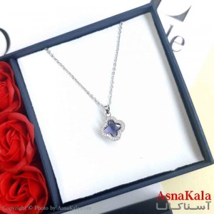 گردنبند ونکلیف نقره ای دخترانه استیل با طول 45 سانتی متر کد GNB161971W