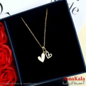 گردنبند قلب طلایی دخترانه استیل با طول 45 سانتی متر کد GNB161996W