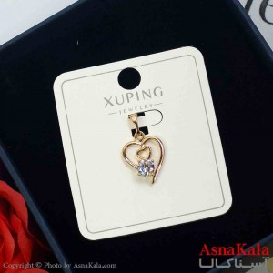 آویز ژوپینگ قلب دخترانه نگیندار رنگ طلایی کد GNB162008W