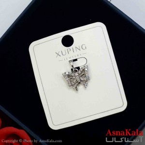 آویز پروانه ژوپینگ دخترانه نگیندار رنگ نقره ای کد GNB162027W