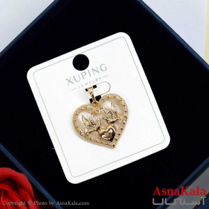آویز قلب و پرنده ژوپینگ دخترانه رنگ طلایی کد GNB162037W