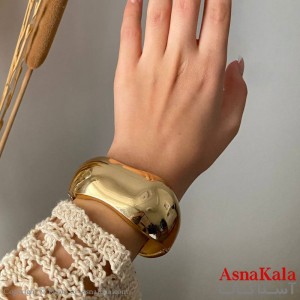 بنگل زنانه پهن طلایی فشن کد DSB181511W