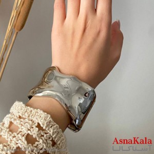 بنگل زنانه پهن نقره ای فشن کد DSB181514W