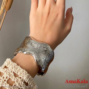 بنگل زنانه پهن نقره ای فشن کد DSB181519W