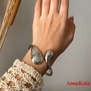 بنگل زنانه پهن نقره ای فشن کد DSB181521W