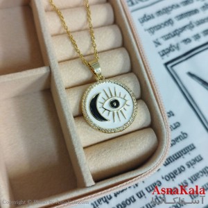 گردنبند چشم طلایی دخترانه استیل با زنجیر 45 سانتی متر کد GNB162058W
