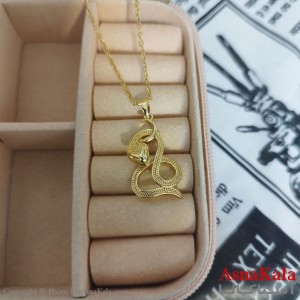 گردنبند مار طلایی دخترانه استیل با زنجیر 45 سانتی متر کد GNB162059W
